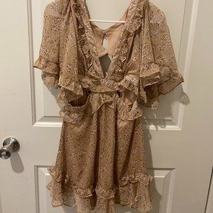 Olivaceous Cutout Summer Mini Dress